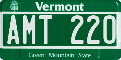 VT license plate AMT220
