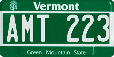 VT license plate AMT223