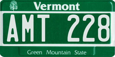 VT license plate AMT228