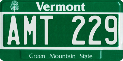 VT license plate AMT229