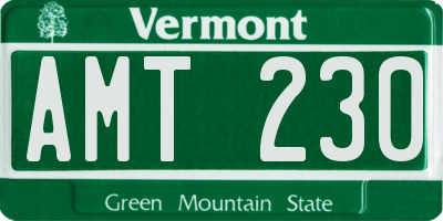 VT license plate AMT230