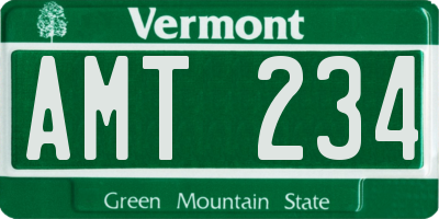 VT license plate AMT234