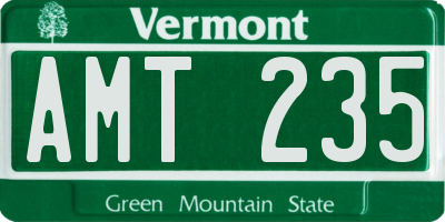 VT license plate AMT235