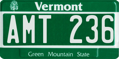 VT license plate AMT236