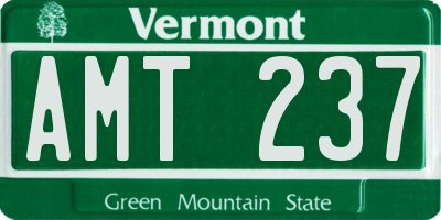 VT license plate AMT237