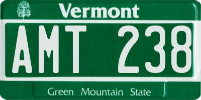 VT license plate AMT238