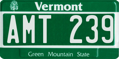 VT license plate AMT239