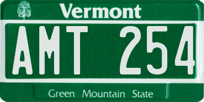 VT license plate AMT254