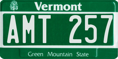 VT license plate AMT257