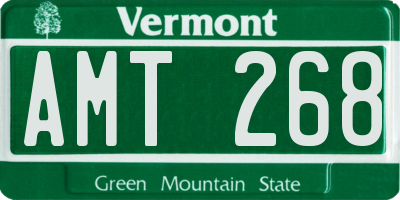 VT license plate AMT268