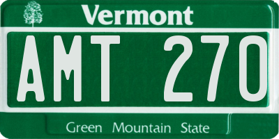 VT license plate AMT270