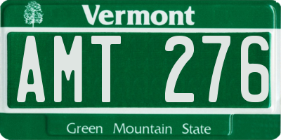 VT license plate AMT276