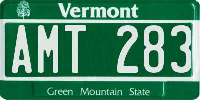 VT license plate AMT283