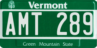 VT license plate AMT289