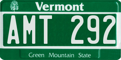 VT license plate AMT292