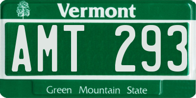 VT license plate AMT293