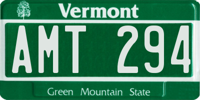 VT license plate AMT294