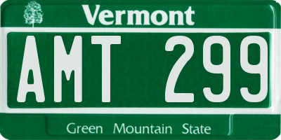 VT license plate AMT299