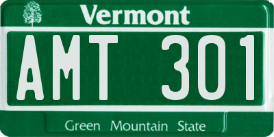 VT license plate AMT301