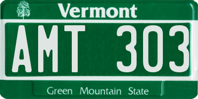 VT license plate AMT303