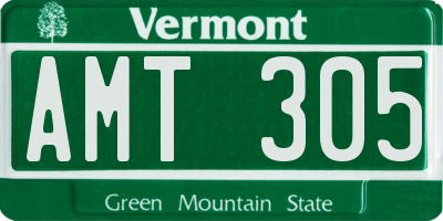 VT license plate AMT305