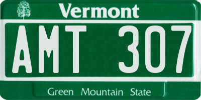 VT license plate AMT307