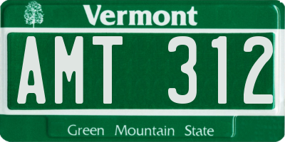 VT license plate AMT312