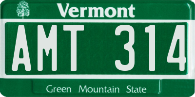 VT license plate AMT314