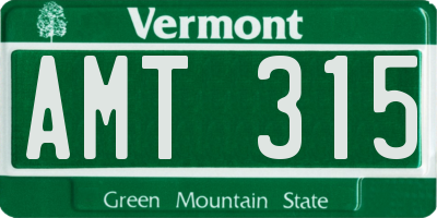 VT license plate AMT315