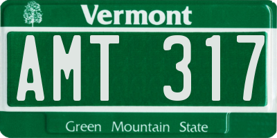 VT license plate AMT317