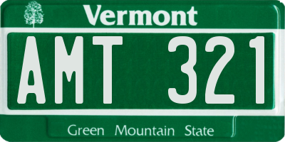 VT license plate AMT321