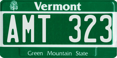 VT license plate AMT323