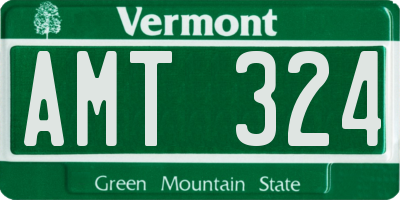 VT license plate AMT324