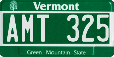 VT license plate AMT325