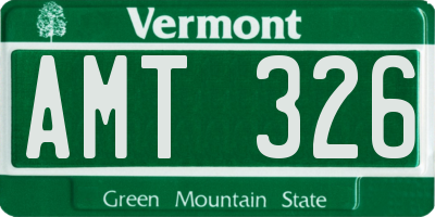 VT license plate AMT326