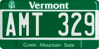 VT license plate AMT329