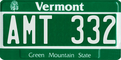VT license plate AMT332