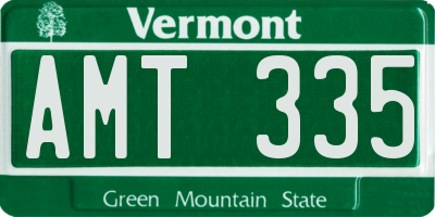 VT license plate AMT335