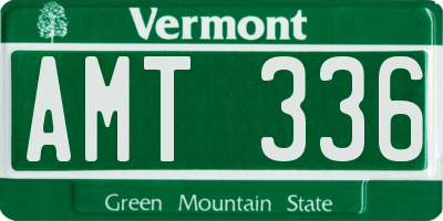 VT license plate AMT336