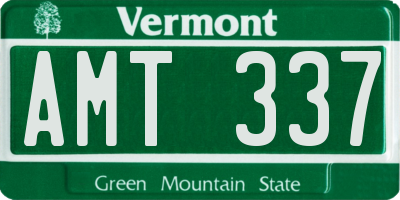 VT license plate AMT337