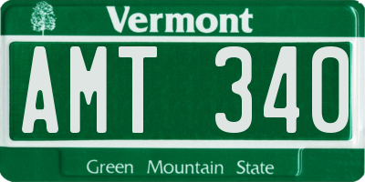 VT license plate AMT340