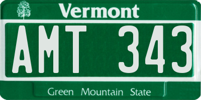 VT license plate AMT343
