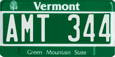 VT license plate AMT344