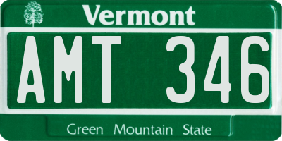 VT license plate AMT346