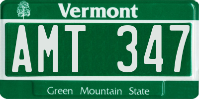 VT license plate AMT347