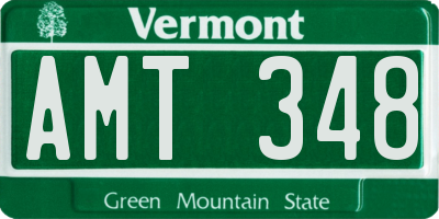 VT license plate AMT348