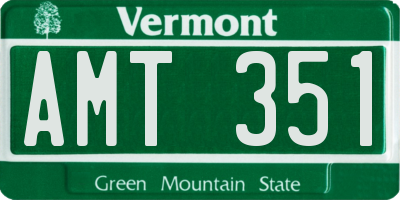 VT license plate AMT351