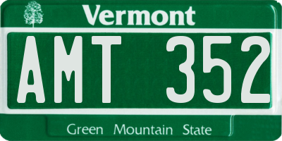 VT license plate AMT352