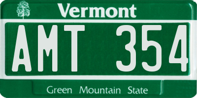 VT license plate AMT354