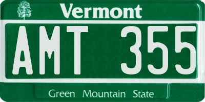 VT license plate AMT355